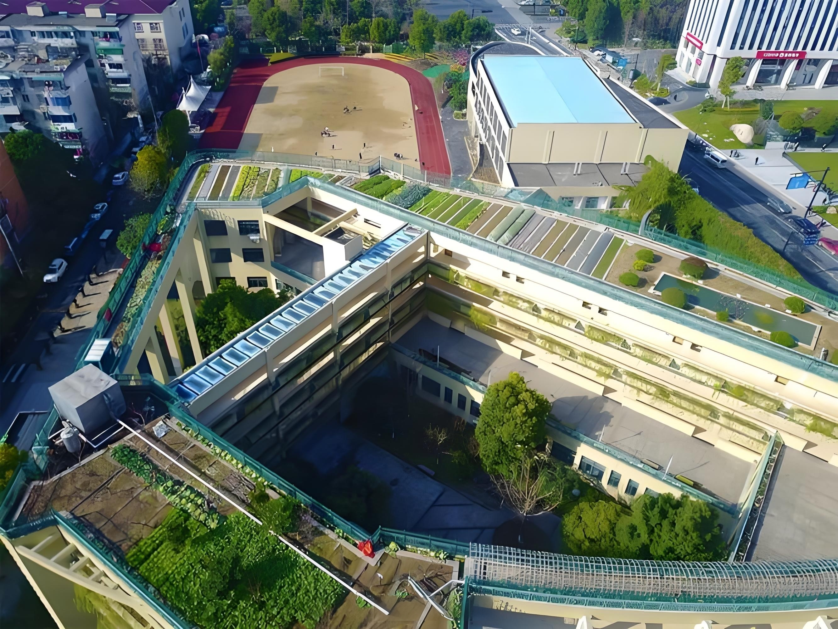 校园运动场航拍